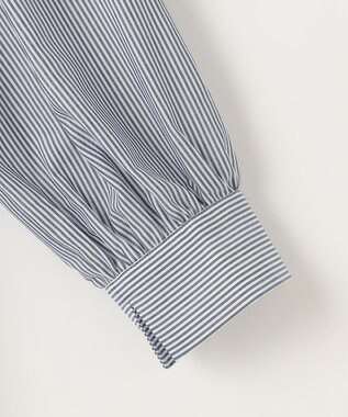 ANY SIS S 【洗える】フェイクパールストライプ ブラウス ネイビーストライプ