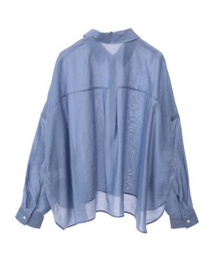 earth music&ecology ワイドシルエットシアーシャツ Blue