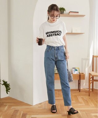 WEGO 【ANGIE VINTAGE】フロッキーロゴプリントTシャツ 柄1