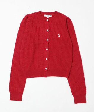 WEGO 【26年春新作】別注USPOLOケーブルニットカーデ ワイン