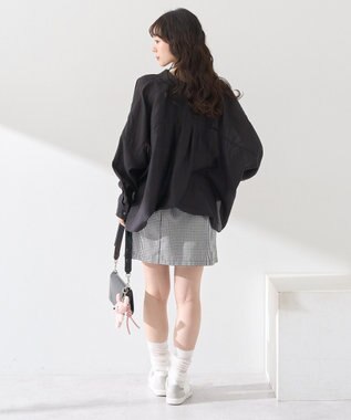 earth music&ecology ワイドシルエットシアーシャツ Black