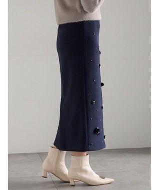 Te chichi ビジューデザインナロースカート《2025winter catalog item》 ネイビー