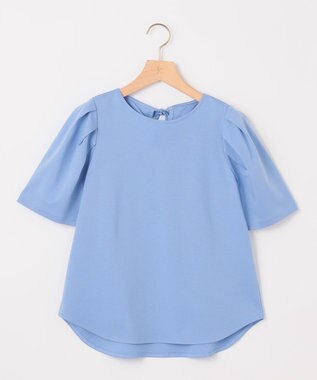 組曲 S 【洗える・接触冷感】タックスリーブポンチ カットソー ブルー系