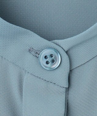 ICB 【洗える・UVケア】BackSatinAmunzen ラッフルデザインブラウス ライトブルーグレー系