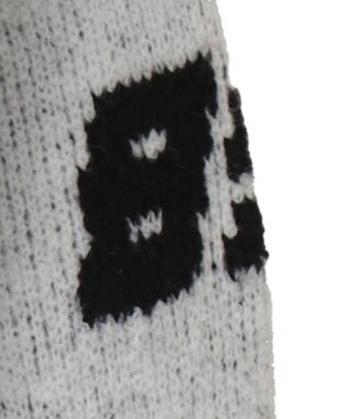 WEGO 配色スポーツグラフィックフラッフィーニットプルオーバー ホワイト