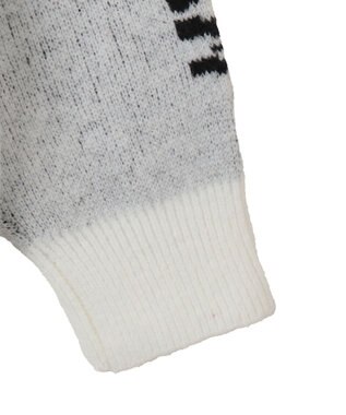 WEGO 配色スポーツグラフィックフラッフィーニットプルオーバー ホワイト