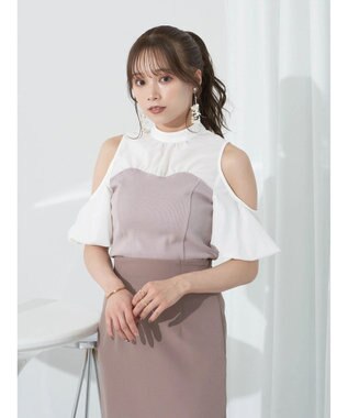 earth music&ecology オープンショルダードッキングプルオーバー Ivory