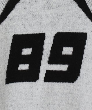 WEGO 配色スポーツグラフィックフラッフィーニットプルオーバー ホワイト