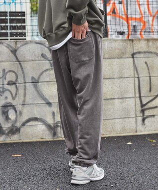 WEGO ピグメントロゴスウェットパンツ ブラウン