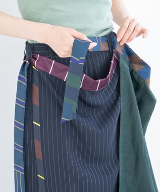 COQ MULTI WAY SAILER ラップスカート付きパンツ ネイビー