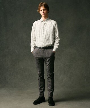 JOSEPH ABBOUD 【キングサイズ・自然な光沢感】コットンビエラフラワープリント シャツ アイボリー系5