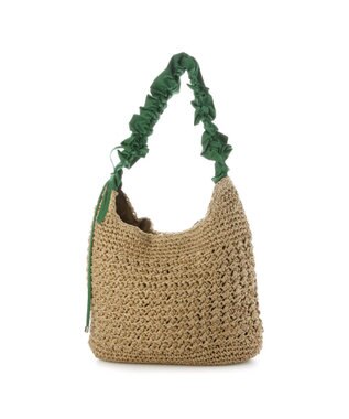 UNBILLION カシュカシュ cachecache / ドロストフリルハンドル地柄編みトート カゴバッグ