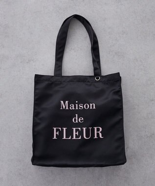 Maison de FLEUR ブランドロゴ発泡プリントスクエアトート