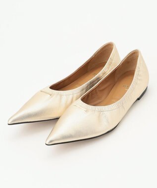 BEIGE， 【一部店舗限定】HENRI EN VARGO / ALYSSA フラットパンプス Gold