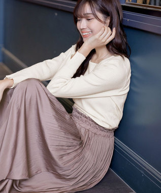 Tiaclasse 【安田美沙子さん着用・洗える】ヴィンテージサテンプリーツスカート ピンク