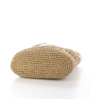 UNBILLION カシュカシュ cachecache / ドロストフリルハンドル地柄編みトート カゴバッグ グリーン