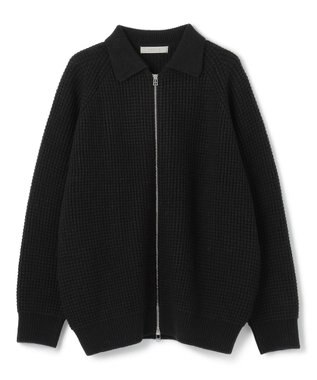 UNFILO MENS 【男女兼用】ウールポップコーン ジップ ブルゾン ブラック