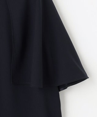 自由区 【洗える】バックサテンジョーゼット  ブラウス ネイビー系