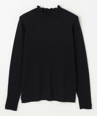 ANY 【洗濯機可】ウォームニットフリルプルオーバー ブラック