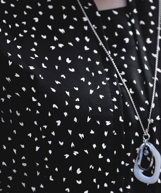 Tiaclasse L 【洗える】変形ドット柄ワンピース ブラック