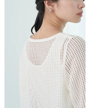 earth music&ecology ＳＥＴ２点メッシュカーディガン＋インナー Ivory