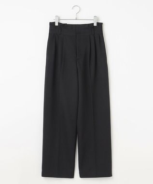 #Newans ハイウエスト2タックパンツ ブラック