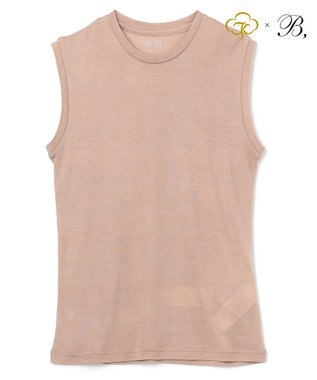 BEIGE， Washable Silk / Sleeveless T スリーブレスTシャツ Taupe