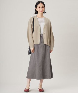 自由区 【SHIHOさん着用・洗える】SOMELOSチュニック ブラウス ブラウンストライプ