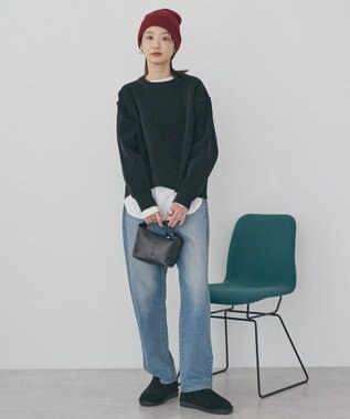 AMERICAN HOLIC 【選べる丈】モールニットプルオーバー Black