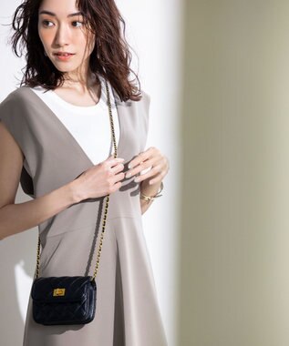 組曲 【WEB限定・シワになりにくい】ジェシーツイル ジャンパースカート ブラウン系