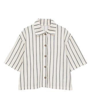 AMERICAN HOLIC メッシュ半袖ブラウス Stripe