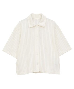 AMERICAN HOLIC メッシュ半袖ブラウス Stripe