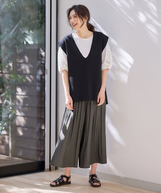 ANY 【洗濯機可】Ｖネックニットベスト ブラック