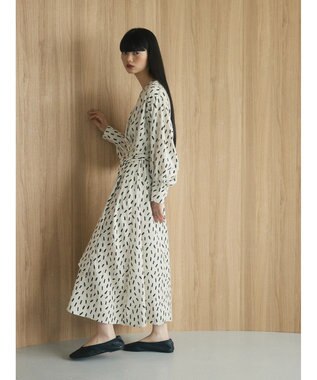 Green Parks armonia．スクエアドットプリントタックワンピース Ivory