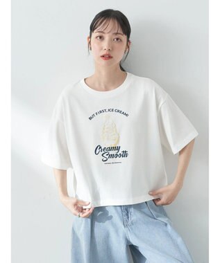 earth music&ecology ＩＣＥ　ＣＲＥＡＭ！　ショートＴ Off White