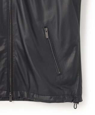 JOSEPH HOMME ライトラムナッパレザー　フードブルゾン ブラック系