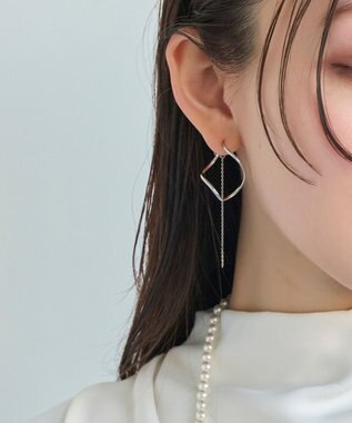  2wayグレースツイストラインイヤリング　シルバー