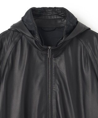 JOSEPH HOMME ライトラムナッパレザー　フードブルゾン ブラック系