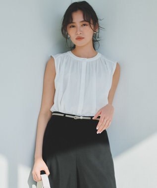 組曲 【先行予約・WEB限定】トリコットジャージー ギャザー カットソー