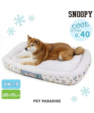PET PARADISE スヌーピー サーフ柄 クール カドラーベッド LL（100×70cm）