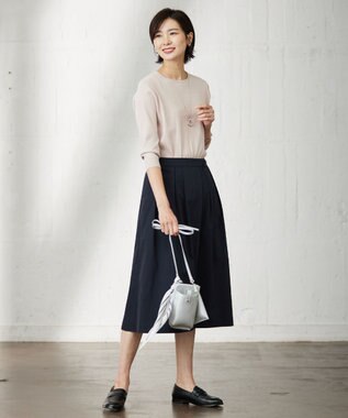 J.PRESS LADIES ダブルドロップ ネックレス シルバー系