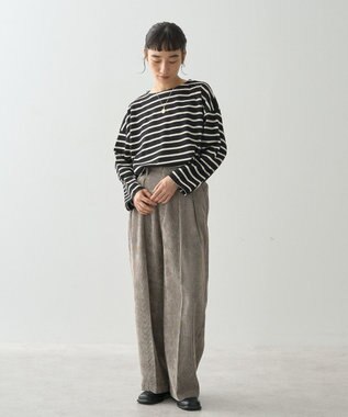 AMERICAN HOLIC ボーダーカットＢＩＧプルオーバー Black