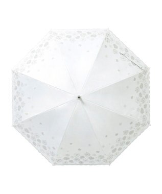 MOONBAT 【一級遮光/晴雨兼用日傘】ランバン オン ブルー (LANVIN en Blue)  長傘 日傘 フラワーグリッター オフホワイト