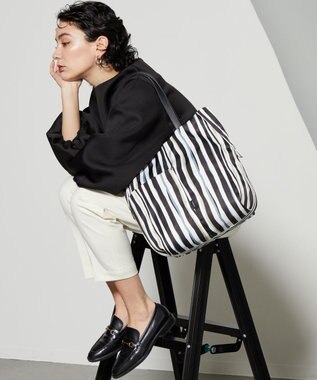 Y'SACCS 【ムック本掲載】ドローイングストライプ　トートバッグ ブラック