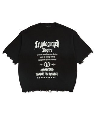 WEGO ダメージボーダーニットプルオーバー(SS) ブラックボーダー