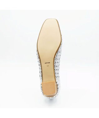 APOM レザーメッシュパンプス30 シルバー