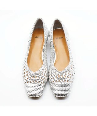 APOM レザーメッシュパンプス30 シルバー
