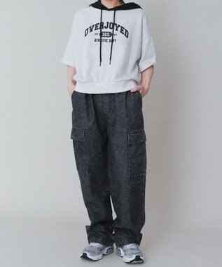 WEGO 【KIDS】デニムイージーカーゴパンツ（JUNIOR） デニムブラックソノタ