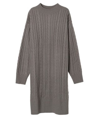 Green Parks ケーブルニットミニワンピース Gray