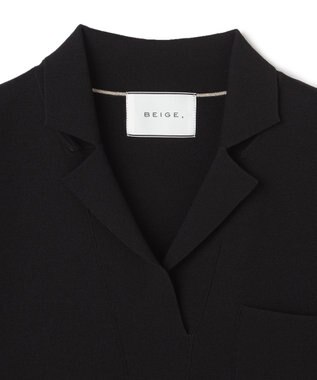 BEIGE， NADIA / ストレッチ スキッパーニット Black